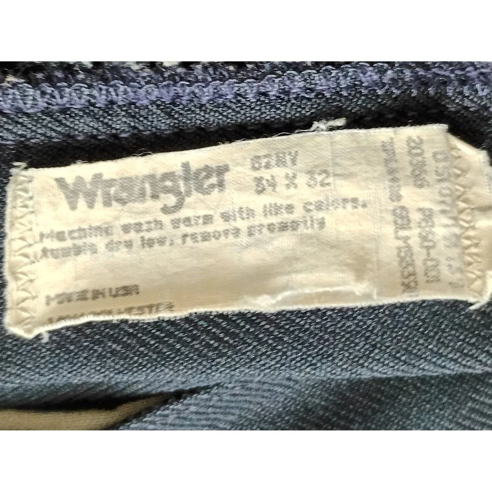 Wrangler Wrancher Action Slacks Men 34x32 Navy Blue Bootcut‎ USA Vintage